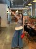 French Plaid Sleeveless Halter Vest with Irregular Puffy Hem for Women
