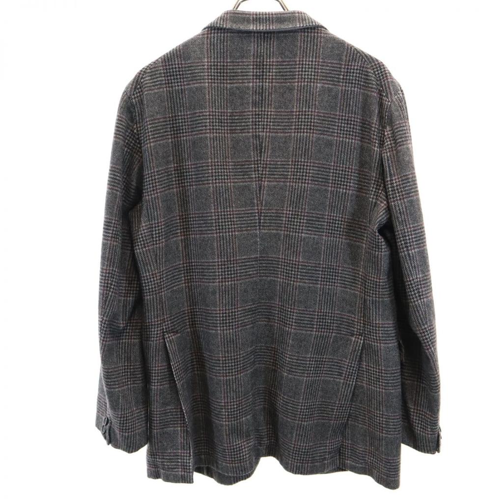 TAGLIATORE made in Italy Check Pattern wool blend tailored jacket 50 Gray Men's Used