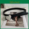 Chic Black Pu Leather Heart Belt For Women Stylish Adjustable Fashion Accessory