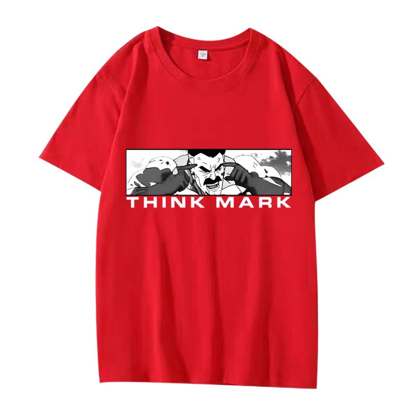 

Незламний Think Mark Постери Футболка чоловіки жінки Оверсайз 100% Бавовна коротким рукавом Літній принт Унісекс великі розміри топи XS червоний