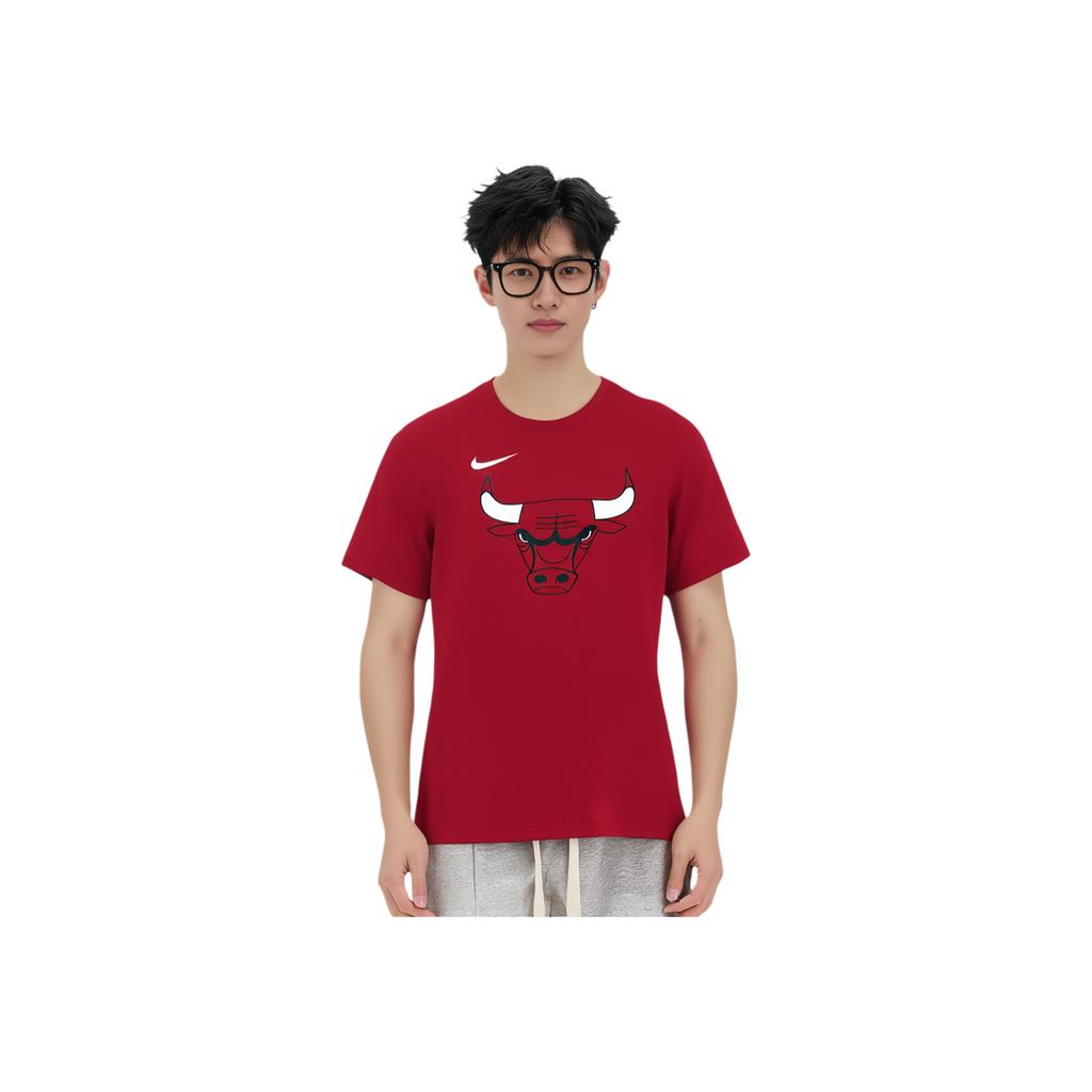 Nike Chicago Bulls Essential Cartoon Graphic Crew Neck T-Shirt Men Tops University-Red FJ0231-657
