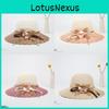Straw Hat Women Summer Sunshade Wide Brim With Flower Pattern For Beach Vacation