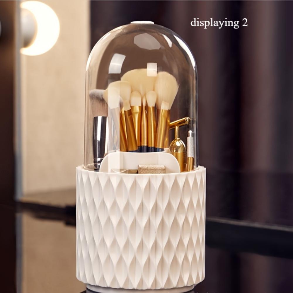 Multifunktionale, um 360 ° drehbare Aufbewahrungsbox für Make-up-Pinsel, tragbare Aufbewahrungsbox für Desktop-Kosmetik, Lippenstift, Augenbrauenstift, Lidschattenpinselhalter