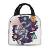 Astronaut Playing Basketball In Space Insulated Lunch Bag for Women Children Portable Food Boxes Thermal Lunch Box Tote