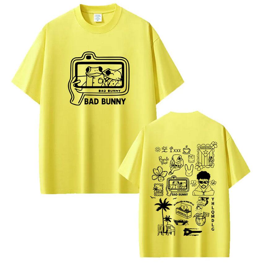 Rapper Bad Bunny T Shirt Debi Tirar Mas Fotos DTMF Tshirts Unisex Women Clothing Fashion Hip Hop Short Sleeve Tshirt Tops Couples