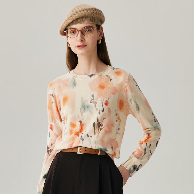 Zhaojun Women's Vintage Tie-Dye Cashmere Sweater