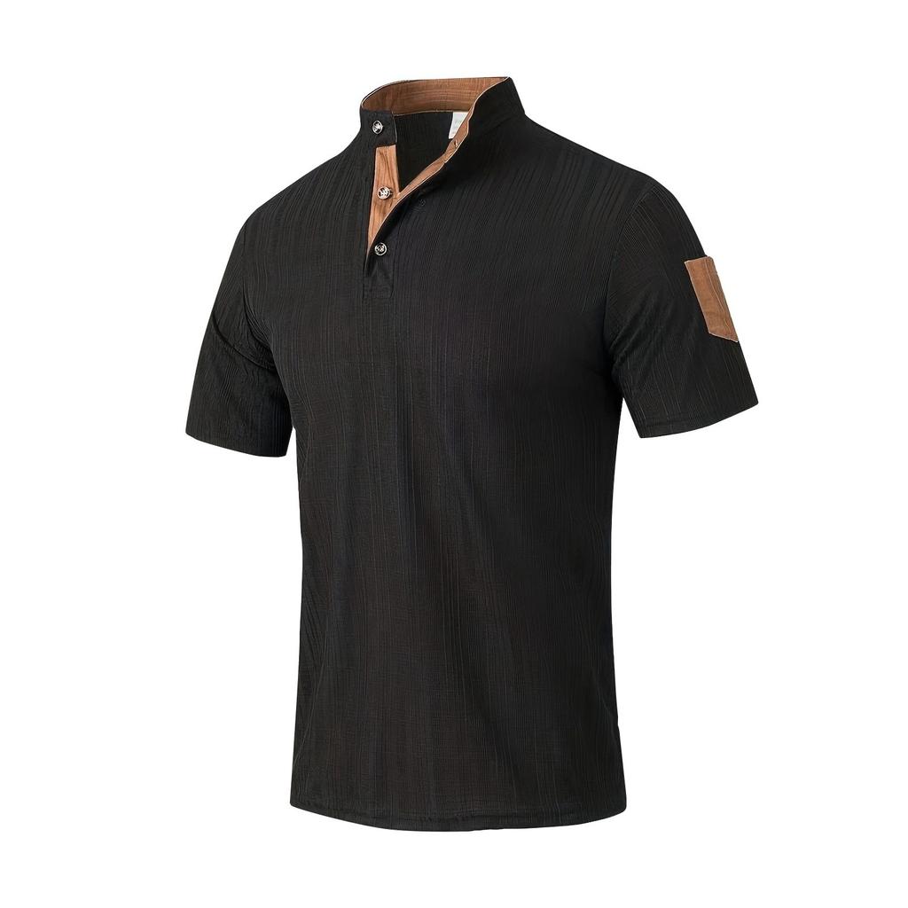 Tops de manga corta retro de color sólido de verano para hombre Tops casuales de moda para hombre