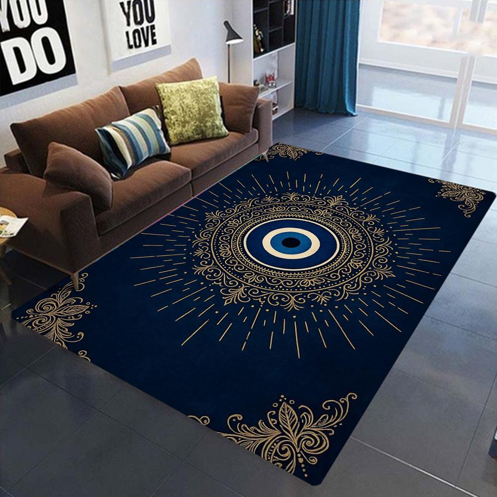 The Hand of Fatima Printed Area Rugs Non-Slip Carpet Hand Washable Polyester Carpet for Living Room Bedroom Decor Floor Mat