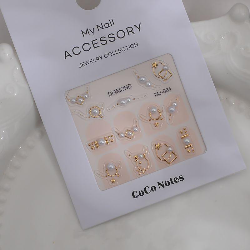 

Новое поступление Жемчужная наклейка для красоты ногтей Асимметричная графическая наклейка для декора ногтей Причудливое нежное украшение для ногтей Готовое изделие MJ-64 bronzing