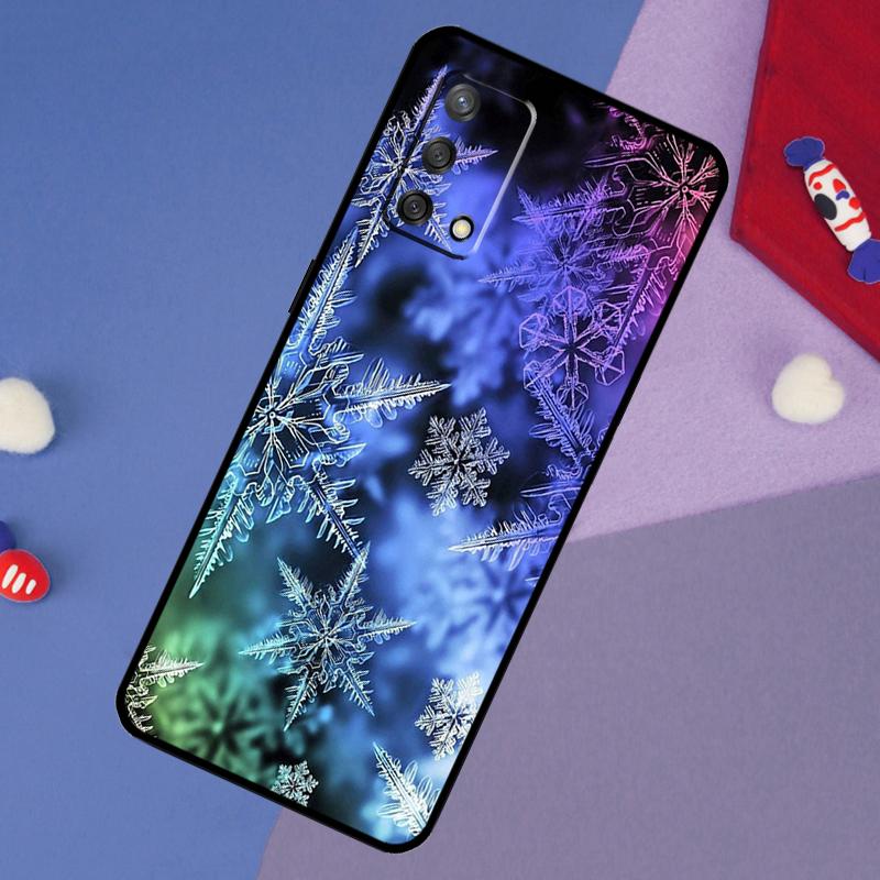 Snow Snowflake Winter Case For Oppo A5 Pro A6 A57 A17 A78 A54 A74 A94 A76 A16 A96 A18 A40 A60 A80 A38 A58 A98 A15