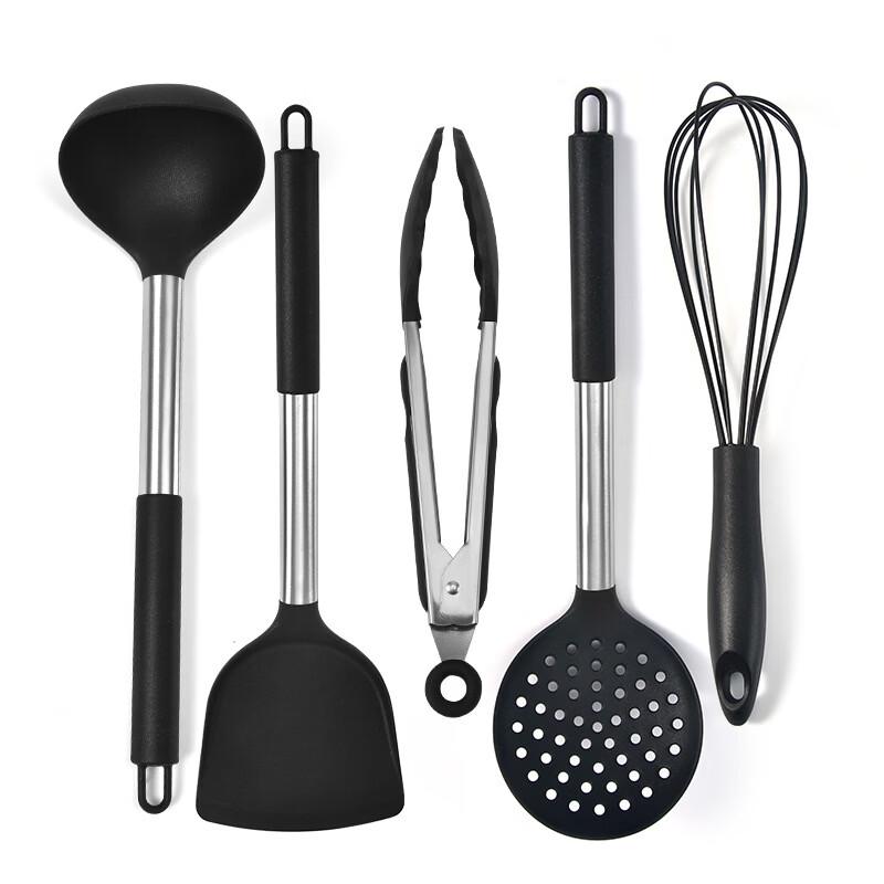 SMVP 5-Piece Black Kitchen Utensil Set