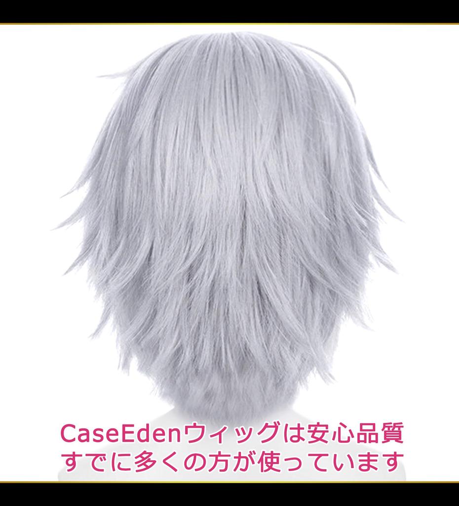 CaseEden Cosplay Wig Premium Cool Short Silver Hair 6077