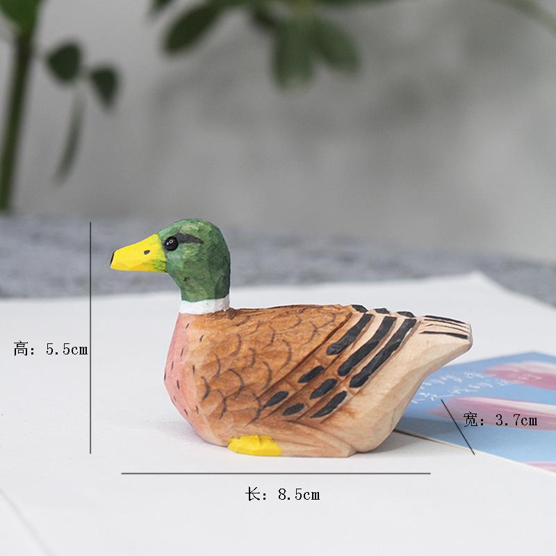 Handmade Log Carving Hanging Feet Duck Ornament Note Clip Creative Home Jewelry Living Room Carving Ornament