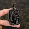 Black Botswana Druzy Copper Wire Wrap Jewelry Pendant 3.47" E4i55