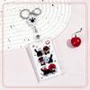 Kawaii Cat Keychain Sliding Card Holder Student Meal Card Bus Card Photo Card Holder Lanyard Lady Id Card Credit Card Holder