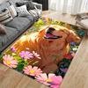 Golden Retriever in Flower Field suitable as a non-slip mat for the living room or bedroom sofa
