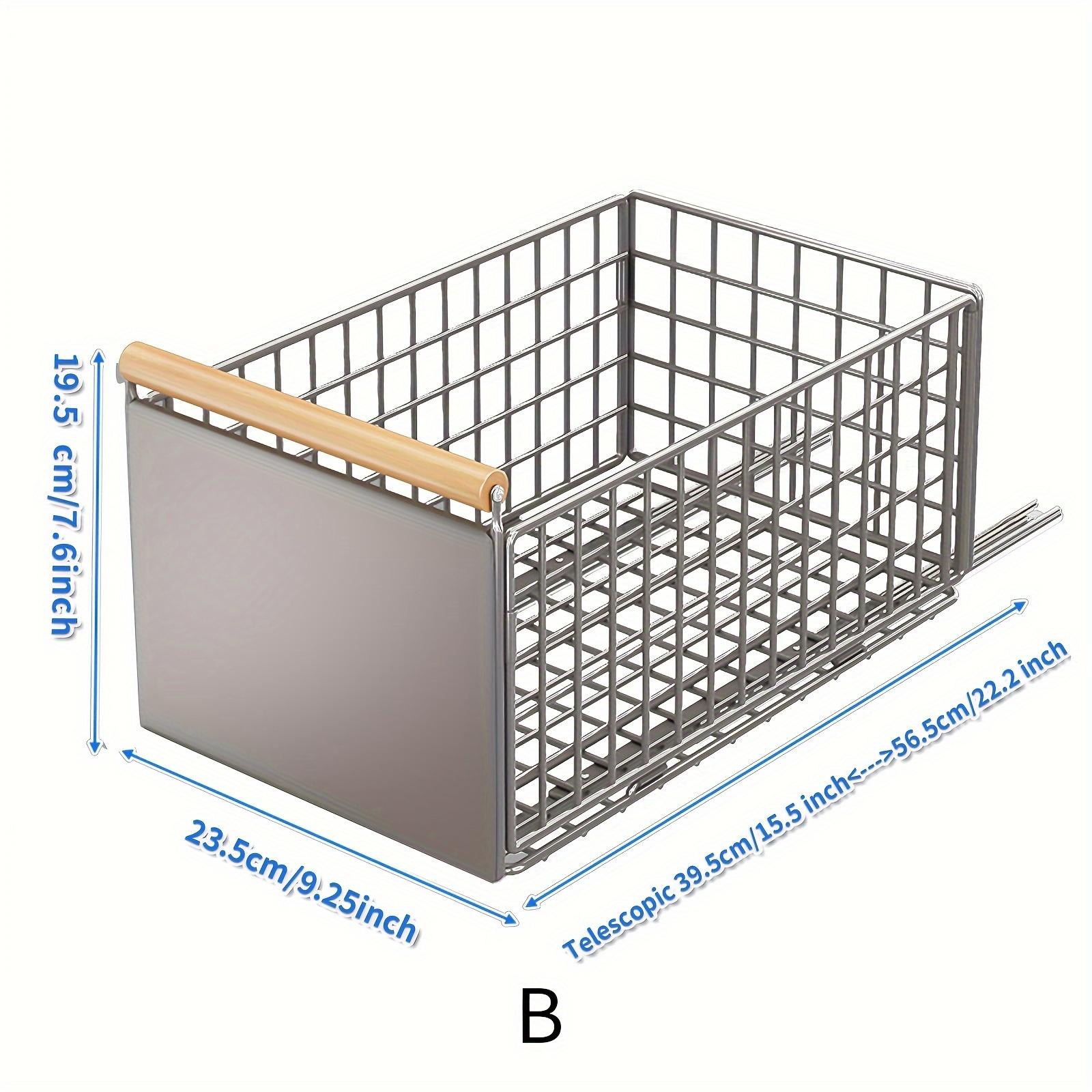 Металлическая выдвижная корзина-органайзер Одноуровневая утопленная выдвижная кухонная полка-органайзер Многофункциональная полка-органайзер для специй и essentials