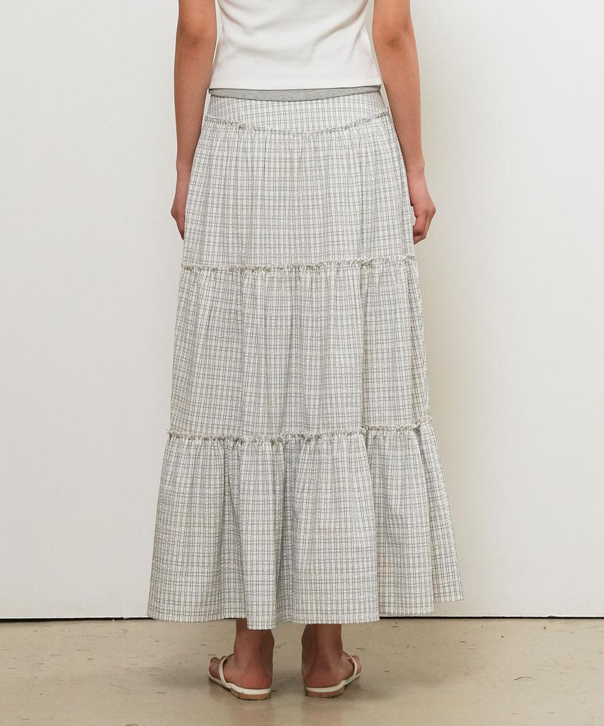 GENERALIDEA Shirred Tiered Long Skirt [Check] / Gf2Lsk511