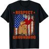 Vintage Retro Respect the Groundhog Holiday | Mens & Womens Cotton Men T Shirt