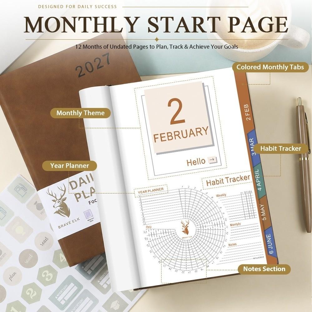 English 2027 Schedule Planner Notepad 12 Months To-do List Notebook  School Office Supplies