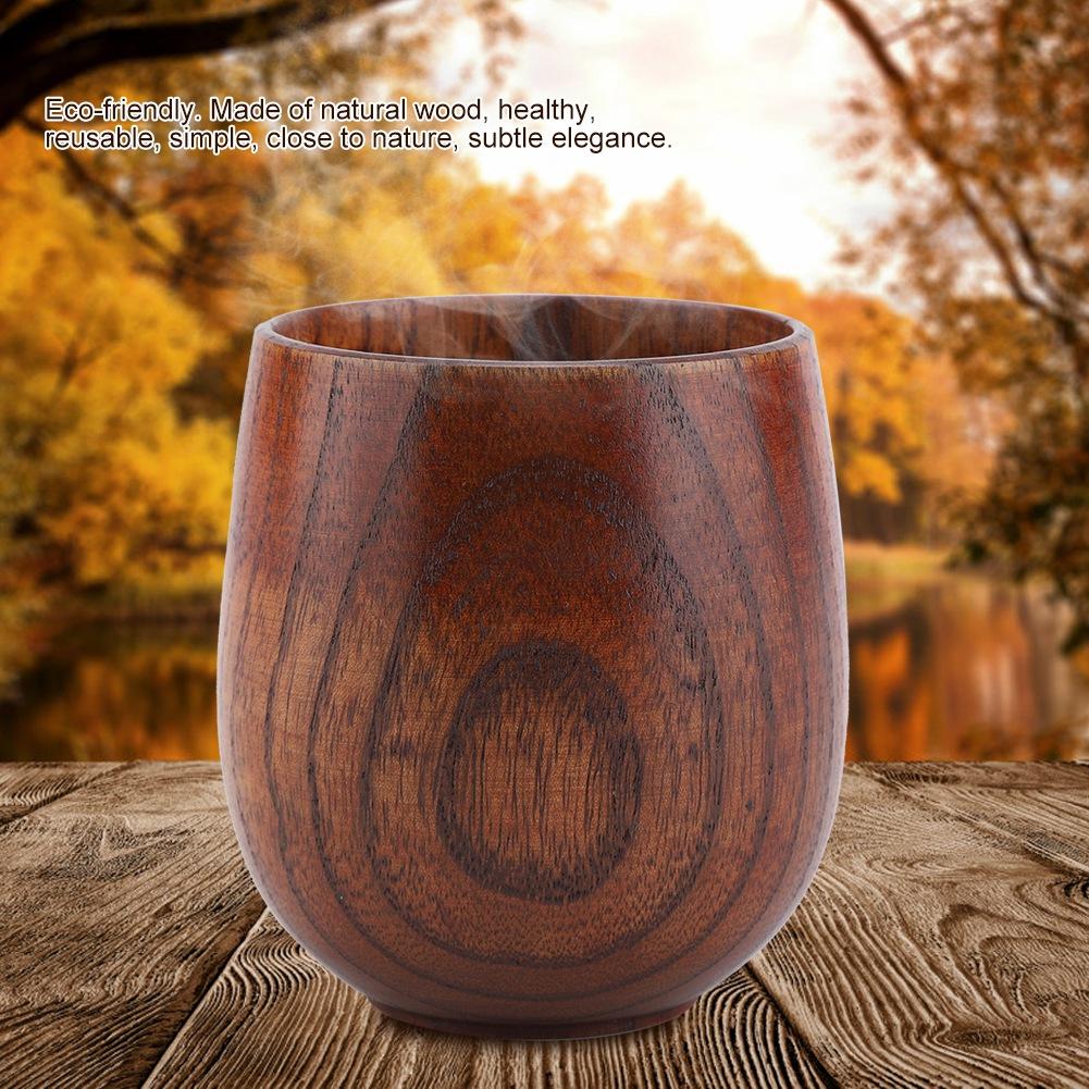Natural Wooden Beer Cup Retro T Milk     Wood Drinking Mug Cups