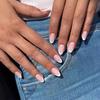 Hochwertige tragbare künstliche Nägel im Mandel-Nude-French-Stil – mittellange und lange Nagelspitzen