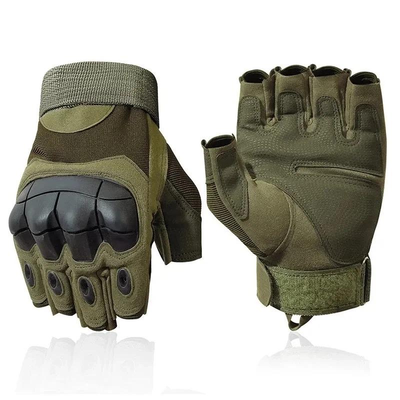 Outdoor Tactical Fingerless Gloves Hard Knuckle Paintball Airsoft Hunting Combat Riding Hiking Half Finger Gloves-