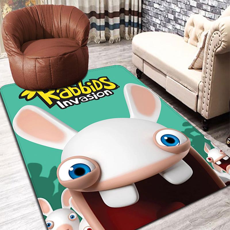 Raving Rabbids (Big-eyed rabbit) Rug Floor Mat for Living Room or Bedroom Soft and Comfortable Carpet a Gift for Birthday and Holiday.