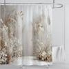 Elegant Floral Shower Curtain - Soft White Flowers & Grass Design for Romantic Bathroom Décor, Waterproof & Easy Care