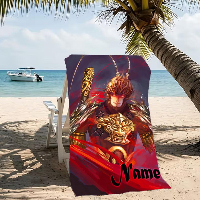 Customizable personalized beach towels Black Myth Wukong Game themed designs.Suitable for the beach, yoga, sports;ideal as beach accessories