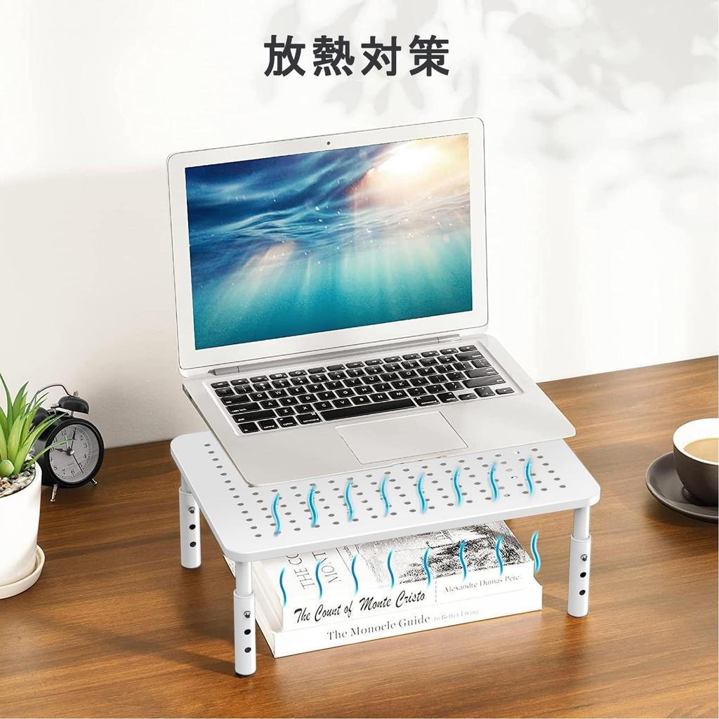 HUANUO Desktop Monitor PC PS5 Small TV 37cm 20kg Weight Three Height HNLL3W Stand, Stand, Stand, Stand, Stand, Wide, Capacity, Adjustments, (White)