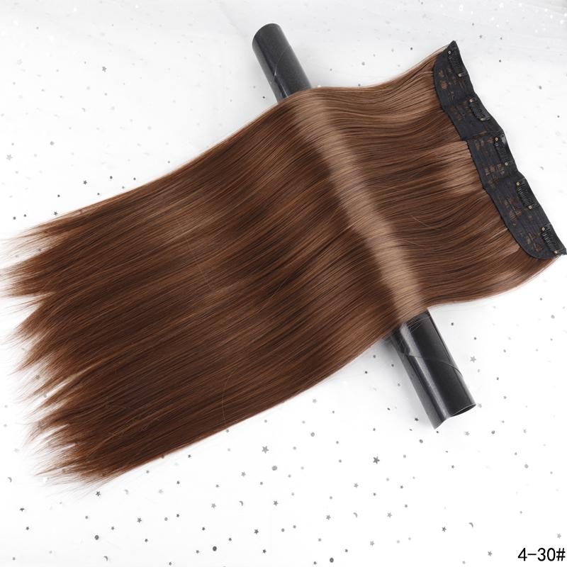 Clip de extensie de păr sintetic, lung și drept natural, în bucăți de păr pentru femei