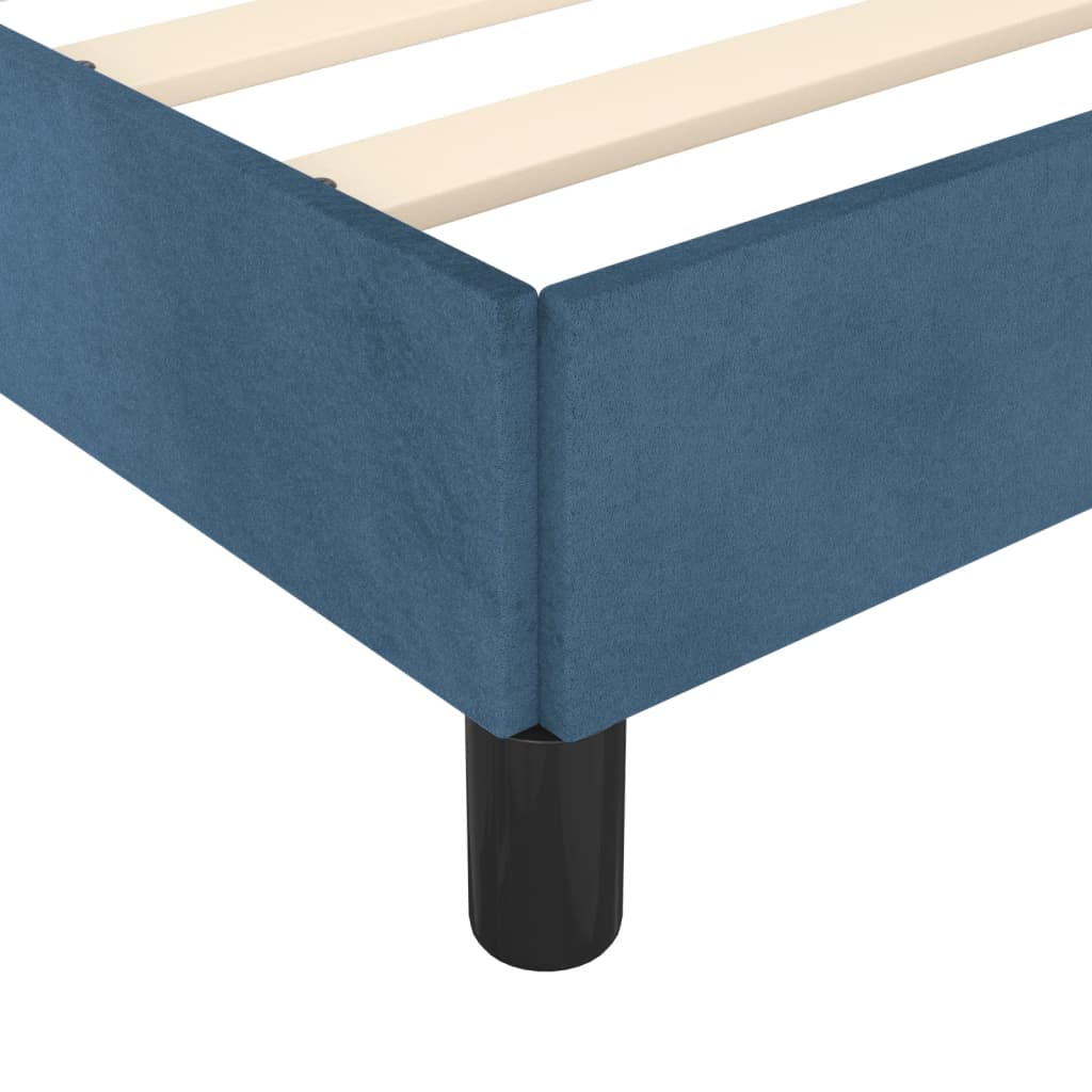 Bed Frame without Mattress Dark Blue 90 x 190 cm Velvet