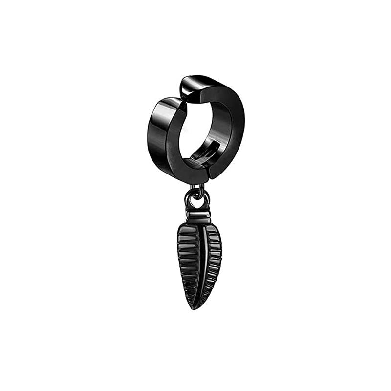 1-15 Pieces Clip On Earrings Set for Men Stainless Steel Black Fake Piercing Earring Mens Hoop Non-piercing Earrings