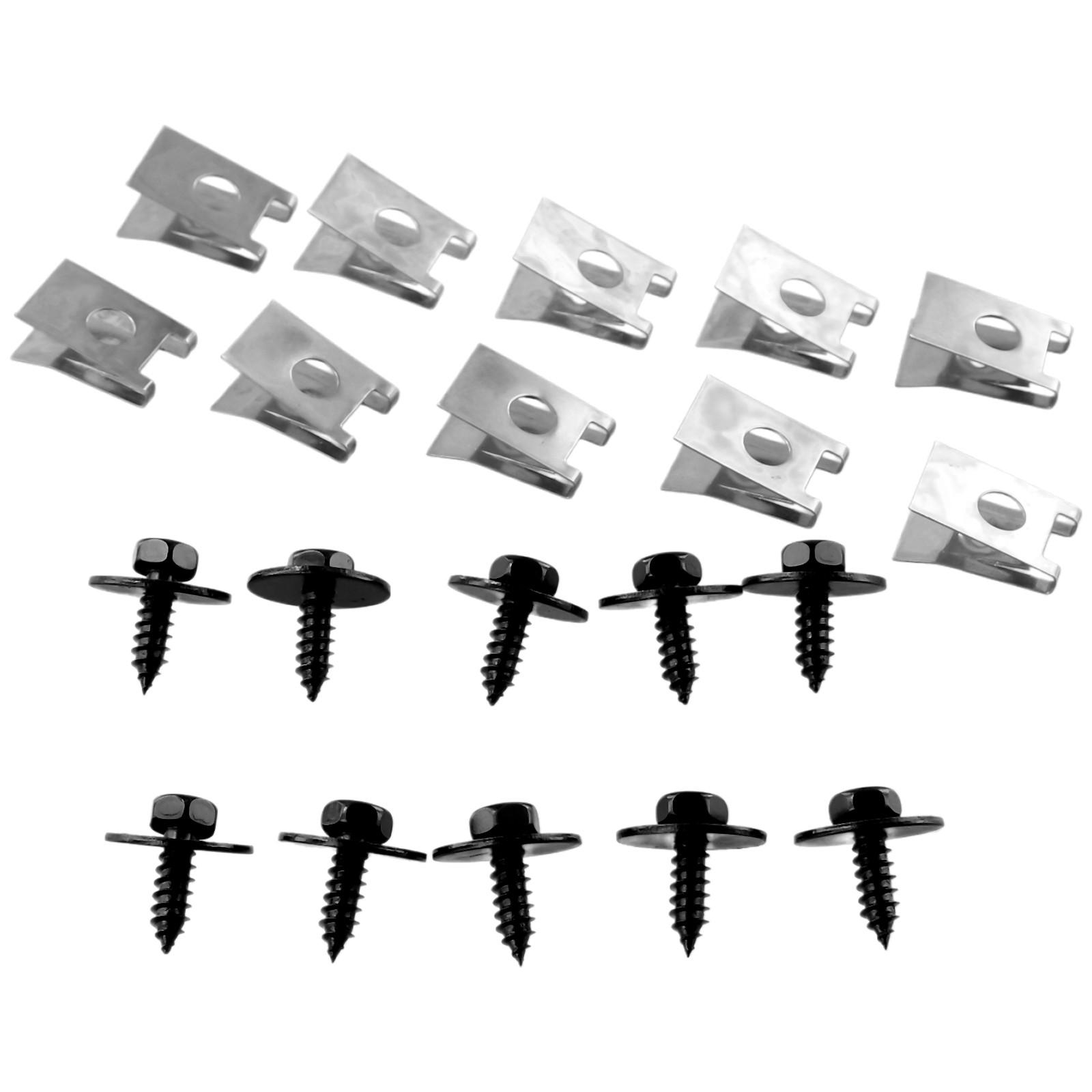 

14mm Fastener Screw 20pcs Bolt For BMW Metal Screw Clips Silver