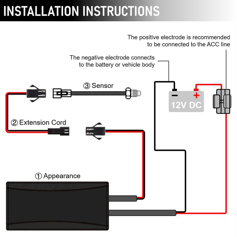 Temperature Meter Water Tank Retrofit 0~120°C Monitor Red Blue Indicator Warning 12V Motorcycle Thermometer With Sensors