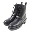Short Boots Funk Kelly Buckle Lace Up Black Leather Women 38 Used