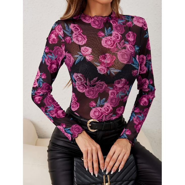 Frühling und Herbst Neue Damen Vielseitige Langarm Tägliche Business Pendler Elegante Komfort Sexy Bottom Shirt Top