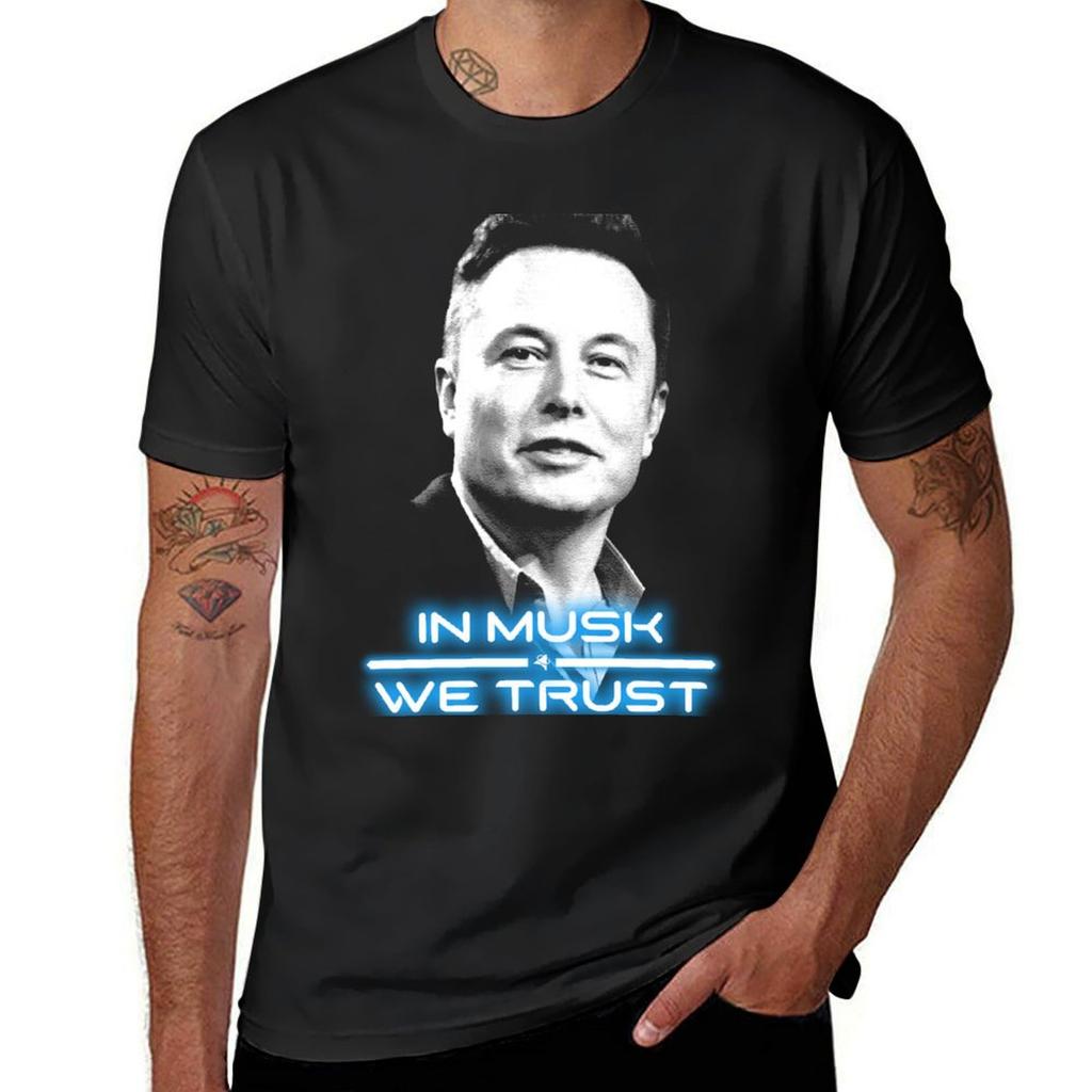 Elon Musk In Musk We Trust T-shirt top estivo moda coreana abbigliamento oversize estetico t-shirt uomo