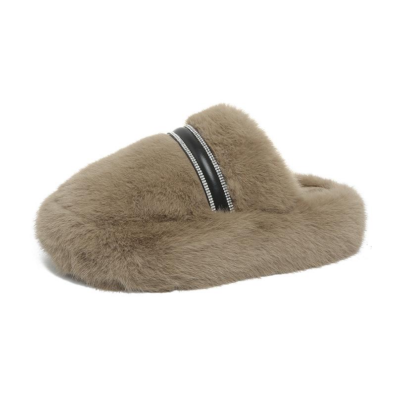 2025 Autumn and Winter Korean Version Cotton Shoes Plush Shoes Warm Plush Shoes Soft-soled Versatile Cotton Slippers
