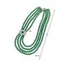 Natural Dongling Jade 8M Multi-Layer Necklace Niche Design High-End Round Bead Sweater Chain Fashion Light Luxury Women