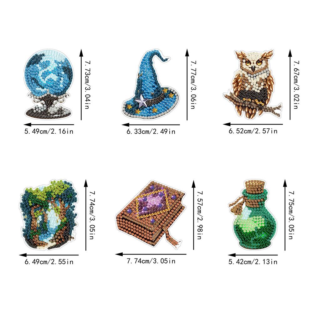 6pcs/Set Owl Series Diamond Painting Magnets for Refrigerator Diamond Art Fridge Magnets for Adults Diamond Art Refrigerator Magnets Kits