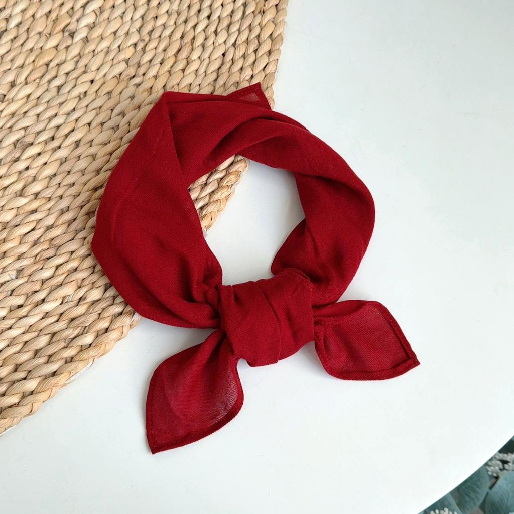 Retro Small Plaid Linen Square Scarf Literary And Versatile Women'S Summer Neck Protection Small Silk Scarf Scarf Accessories