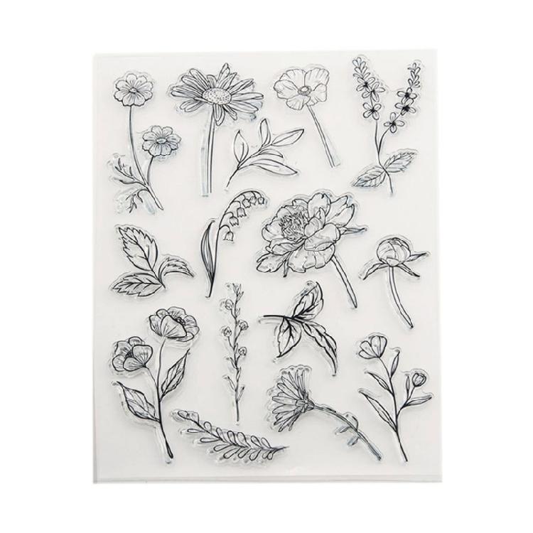 Flower-Leaves Transparent Stamp Seal Flower Clear Stamps DIY Cards Album-Decor