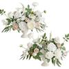 2 Pcs Silk Flowers Artificial Flower Wedding Centerpiece Flower Without Vase for Ceremony Reception Tabletop Mantel Archway Aisle