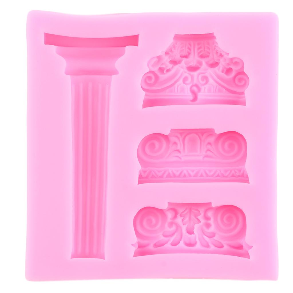 Römische Säule, Fondantform, 3D-Silikonformen, Vintage-Stil, europäische Gebäude, Süßigkeitenform, Schokoladenformen, DIY-Kuchendekorationswerkzeuge, Backwerkzeuge