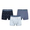 Wellbe Men's Printed Mid-Waist Boxer Briefs 3-Pack