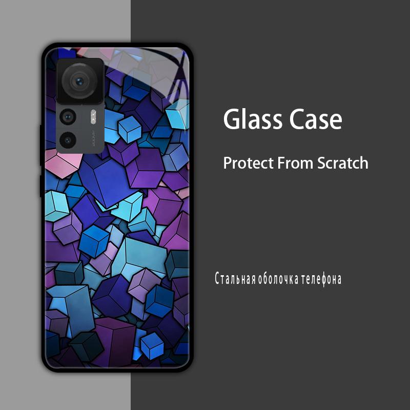 Cover in Vetro Temperato per Xiaomi 12T 12S 12X Custodia Rigida Posteriore per Telefono per Xiaomi 11T 10T 12T Pro 11 12 Lite Gusci Protettivi