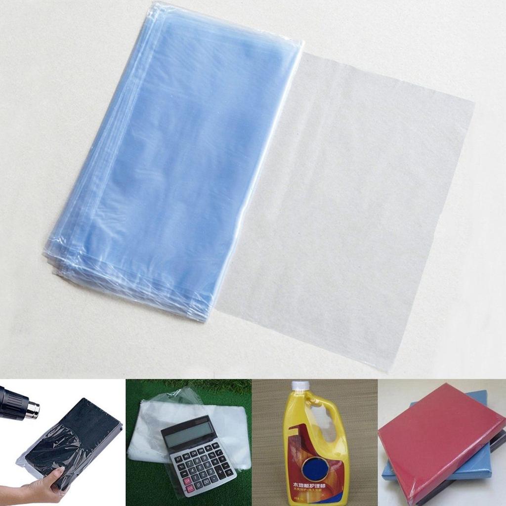A84X-200Pcs PVC Heat Shrink Wrap Bags Flat Seal Gift Packing 8 Inch X 12 Inch