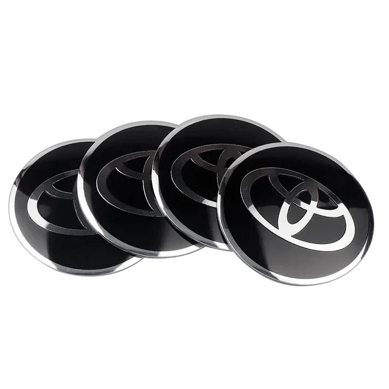 4Pcs 56MM Car Styling Aluminum Wheel Center Hub Caps Stickers For Toyota Rav4 Corolla Camry Aqua Yaris Cross Auris TRD GR Sport